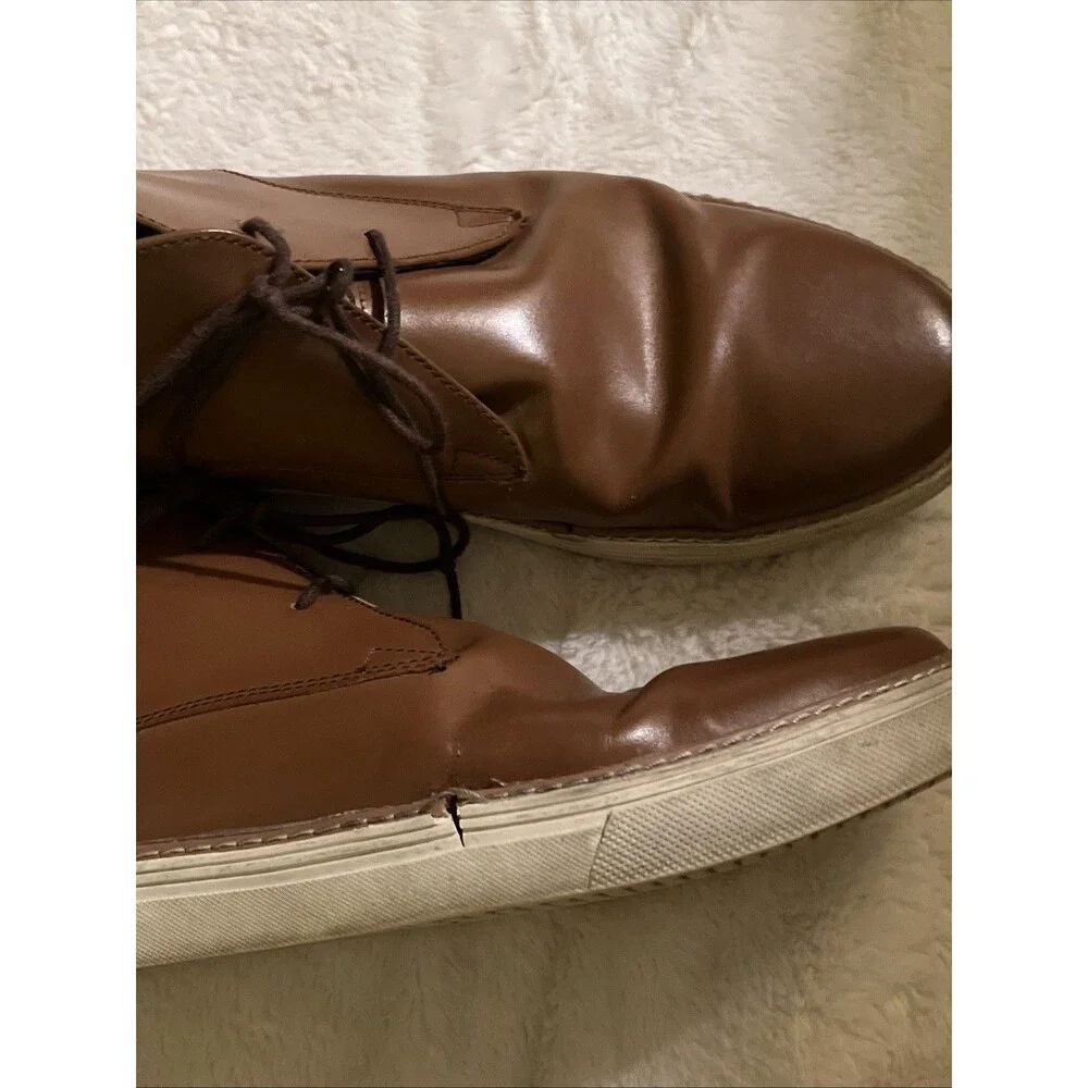 CLARKS COLLECTION Mens Brown Round Toe Lace-Up Leather Chukka Boots 12M